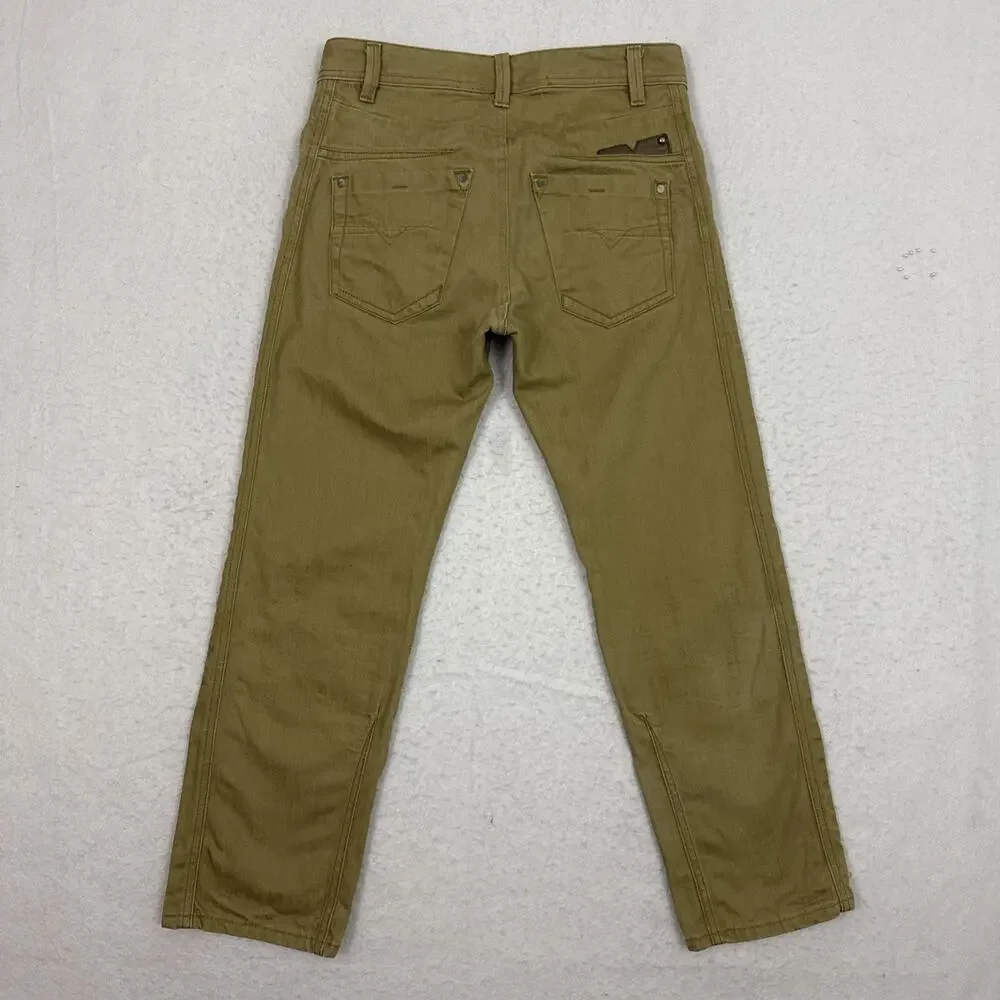 Diesel Darron Jeans Mens 30 Brown Slim Tapered Cropped Hemmed Denim